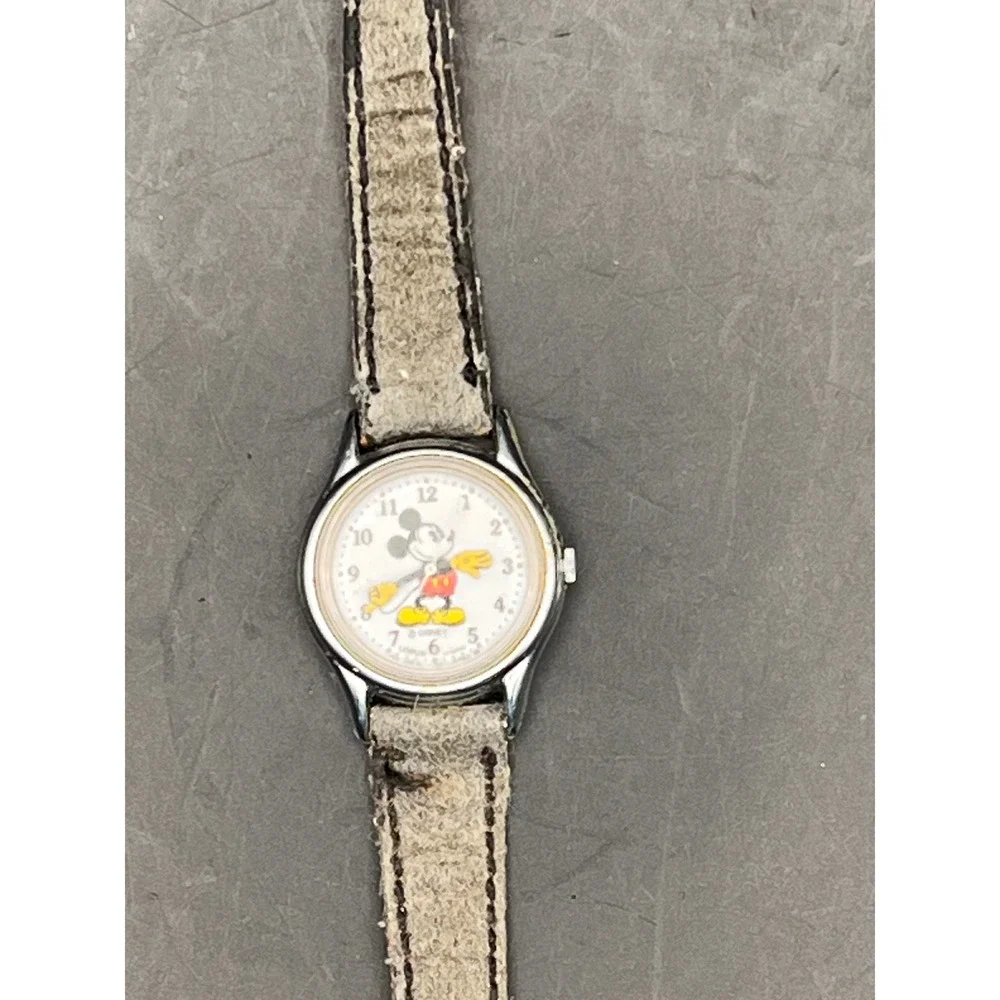 Vtg Disney Mickey Mouse Watch Stainless‎ Steel Back Water Resistant Ladies